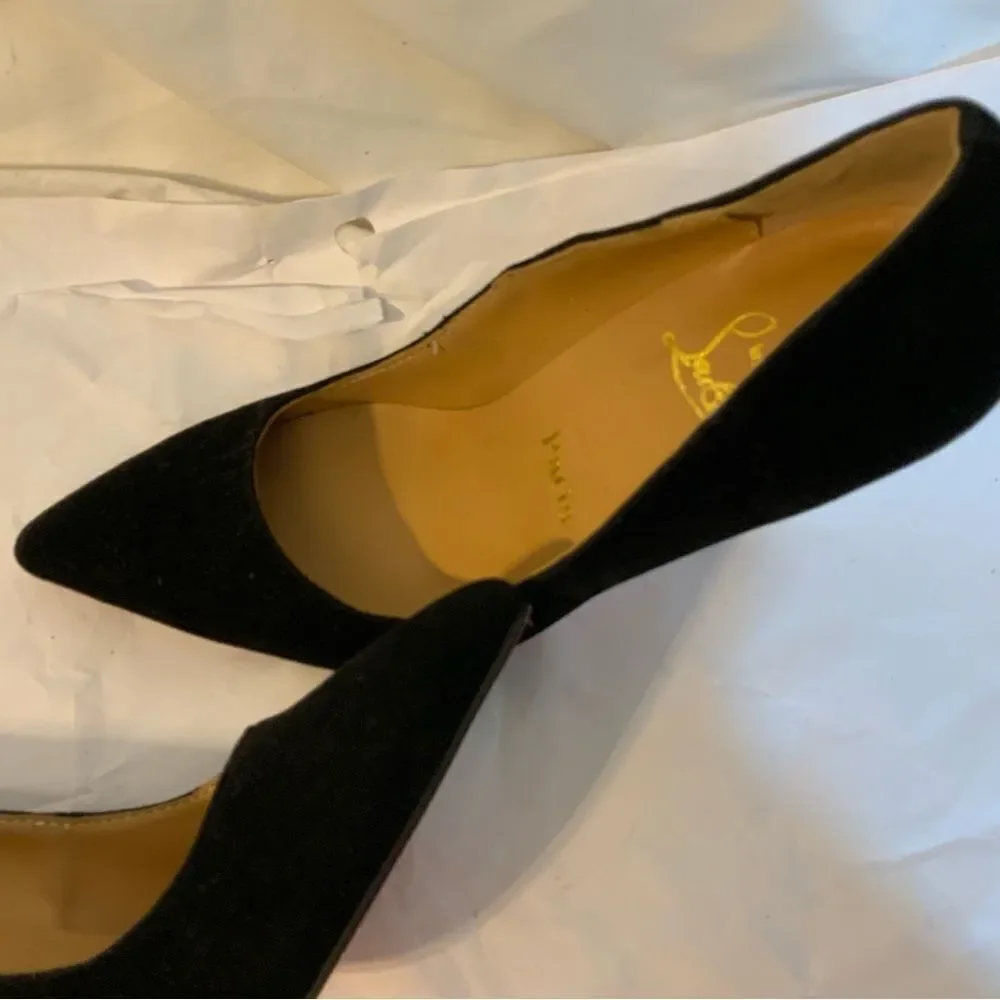 CHRISTIAN LOUBOUTIN HEELS SUEDE BLACK size 36